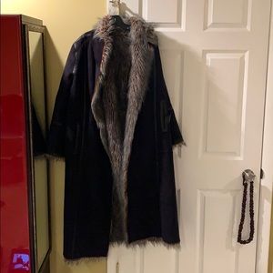 Suede fur winter coat
